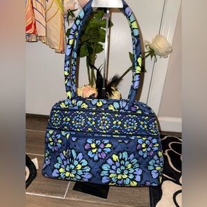 Vera Bradley Edie Satchel Shoulder Bag in Retired Indigo Pop